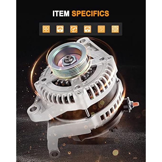 ASAPE 11504 Alternator 140 Amp Replacement for Liberty 2010 2011 2012 3.7L(226) v6 Replace OE# AND0608 05149275AA 421000-0780 400-52421R 5149275AA - Image 2