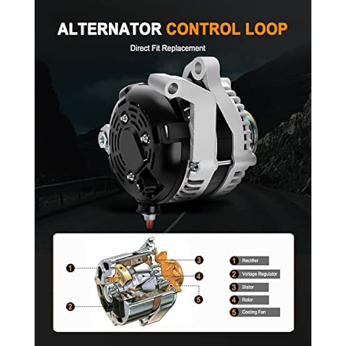 ASAPE 11504 Alternator 140 Amp Replacement for Liberty 2010 2011 2012 3.7L(226) v6 Replace OE# AND0608 05149275AA 421000-0780 400-52421R 5149275AA - Image 3