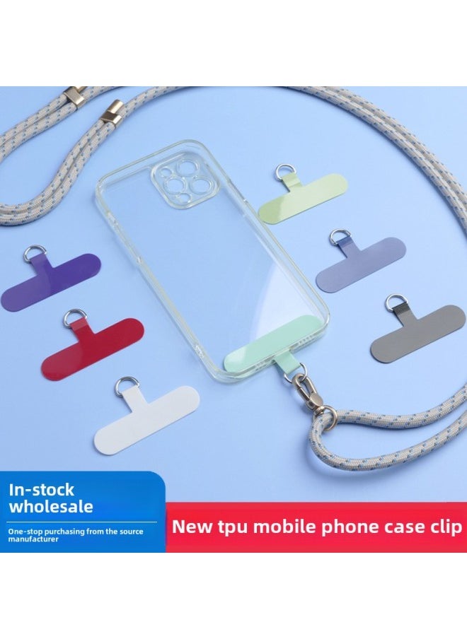 Generic - Upgraded TPU Multi-color Back Sticker Ultra-thin Anti-loss High-end Universal Mobile Phone Clip Back Sticker Lanyard Connection Card-Specifications:Light Green (ultra-thin With D Buckle) - Image 1