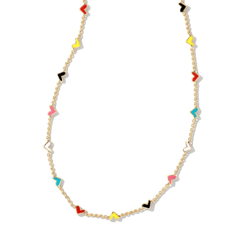 Kendra Scott Haven Heart Gold Strand Necklace in Multi Mix, Fashion Jewelry For Women - Image 1