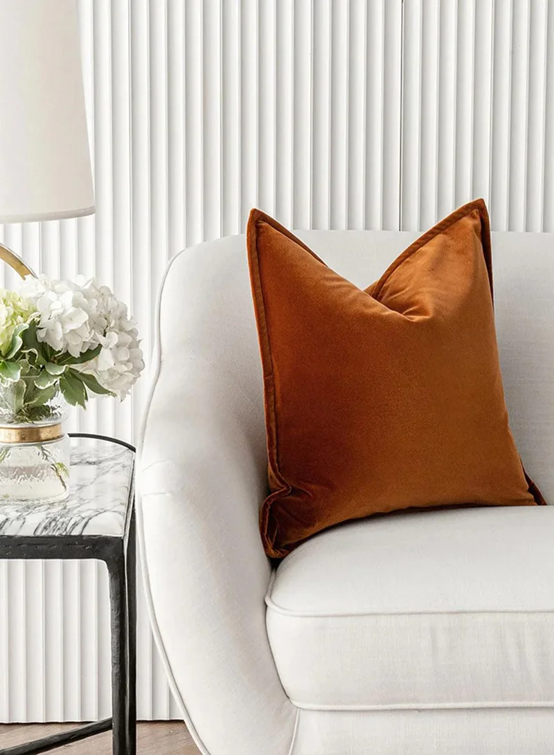 KNOT HOME Cushion Alessandra Rust (with filler) Pillow Knot Home Cover Set for Modern Sofa Contemporary Living Room Bedroom and Office Soft Washable