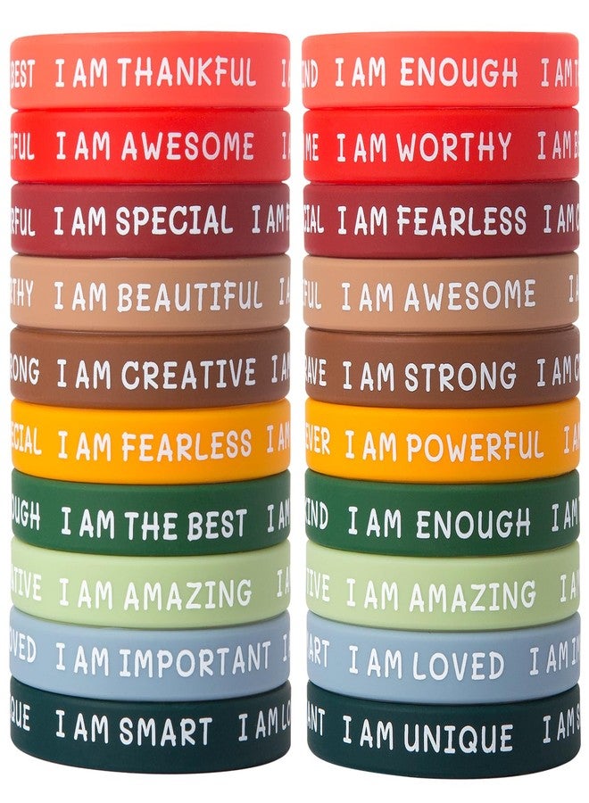 CYCLUSIVE 20 Pieces Students Inspirational Wristbands Rubber Bracelets Fun Motivational Wristbands for Kids Students Back to School Gifts - Image 1