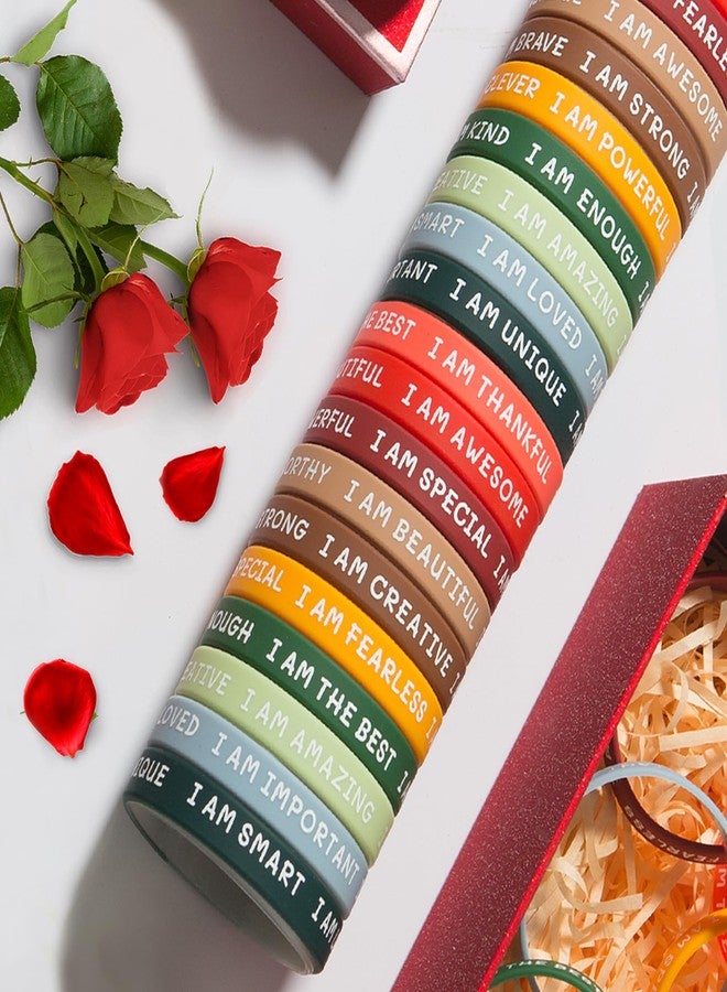 CYCLUSIVE 20 Pieces Students Inspirational Wristbands Rubber Bracelets Fun Motivational Wristbands for Kids Students Back to School Gifts - Image 2