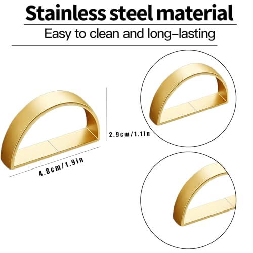 GERILKAI 8 Pcs Matt Gold Napkin Rings - Metal Napkin Ring,Stainless Steel Napkin Rings for Table Settings Wedding Christmas Party Dinner Table(Semicircle) - Image 2