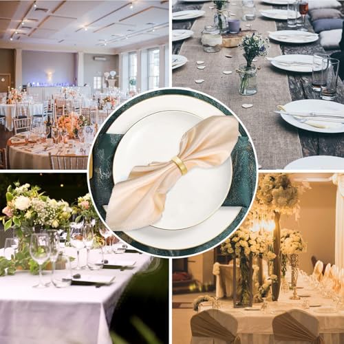 GERILKAI 8 Pcs Matt Gold Napkin Rings - Metal Napkin Ring,Stainless Steel Napkin Rings for Table Settings Wedding Christmas Party Dinner Table(Semicircle) - Image 3