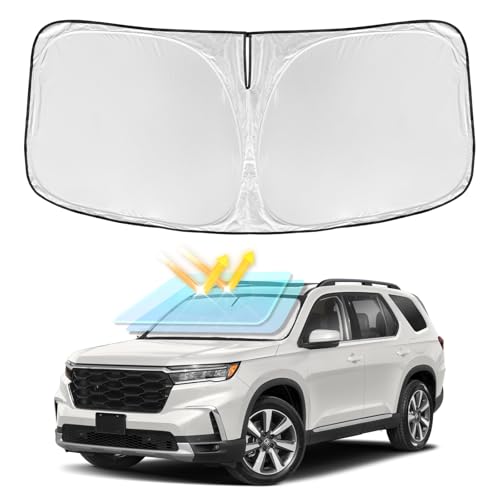 ZOIBV Sun Shade Sunshade for Honda Pilot 2016-2025 2026 Windshield Cover, 4-Layers Sun Shield 240T Silver Sun Visor Foldable Window Shade for Pilot EX-L Special Edition Elite Black Edition Touring - Image 1
