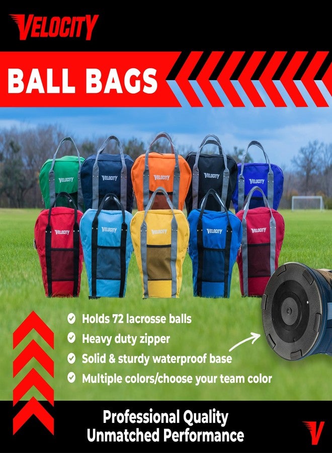Velocity Heavy Duty Multipurpose Ball Bag with Durable Bottom - Holds up to 60-72 Balls - Ideal for Lacrosse, Baseball, Pickleball, Tennis & More, Purple - Image 2