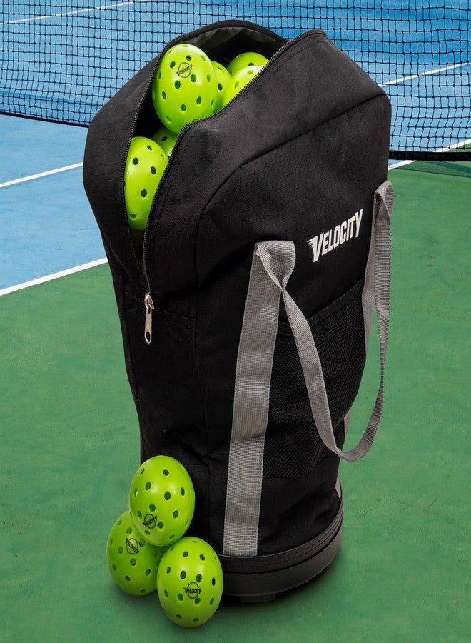 Velocity Heavy Duty Multipurpose Ball Bag with Durable Bottom - Holds up to 60-72 Balls - Ideal for Lacrosse, Baseball, Pickleball, Tennis & More, Purple - Image 4