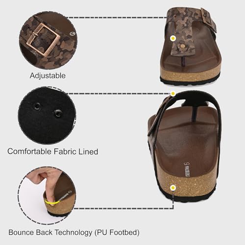 Centrino Men’s Berkin-Style Slip-On Sandals | Open Toe Design | Soft PU Footbed | Lightweight & Comfortable | Arch Support | On-Grip Sole | Casual Outdoor Wear (9214) - Image 5