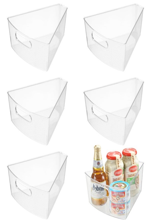 OMNISAFE Lazy Susan Organizer Bins,10.2”x 9.4”x 4”, 26" Diameter Clear Durable Kitchen Cabinet Storage Bin Set with Handle, Food Safe, Non-Slip Pads, BPA Free - Image 1
