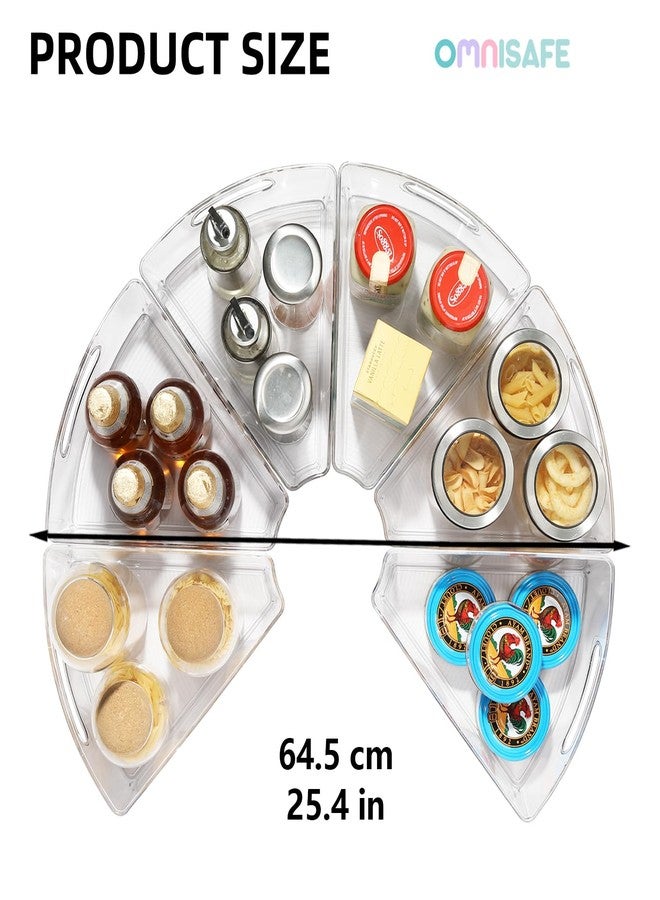 OMNISAFE Lazy Susan Organizer Bins,10.2”x 9.4”x 4”, 26" Diameter Clear Durable Kitchen Cabinet Storage Bin Set with Handle, Food Safe, Non-Slip Pads, BPA Free - Image 3