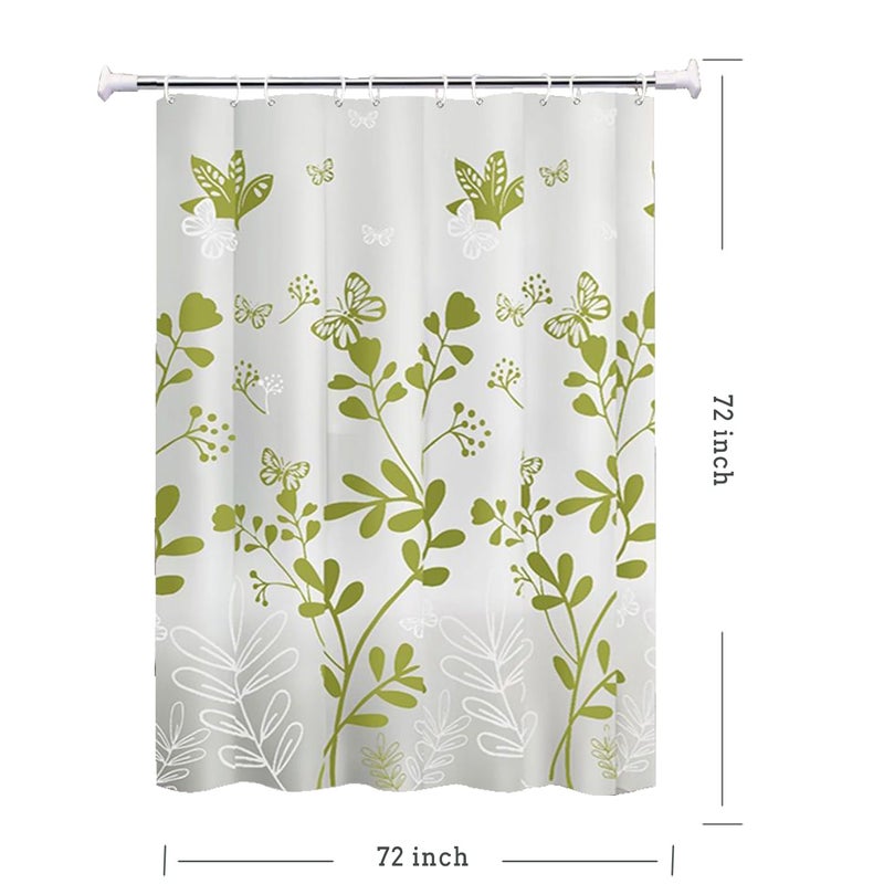 TIKABC Shower Curtain Liner, 4G PEVA Green Butterfly Shower Liner, Plastic Waterproof Shower Curtains, 72x72 inch with Grommet Holes 3 Magnetic Weights - Image 5