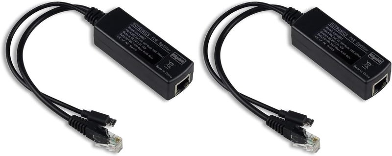 UCTRONICS PoE Splitter Gigabit 5V - Micro USB Power and Ethernet to Raspberry Pi 3B+, Work with Echo Dot, Most Micro USB Security Camera and Tablet - IEEE 802.3af Compliant (Pack of 2) - Image 1