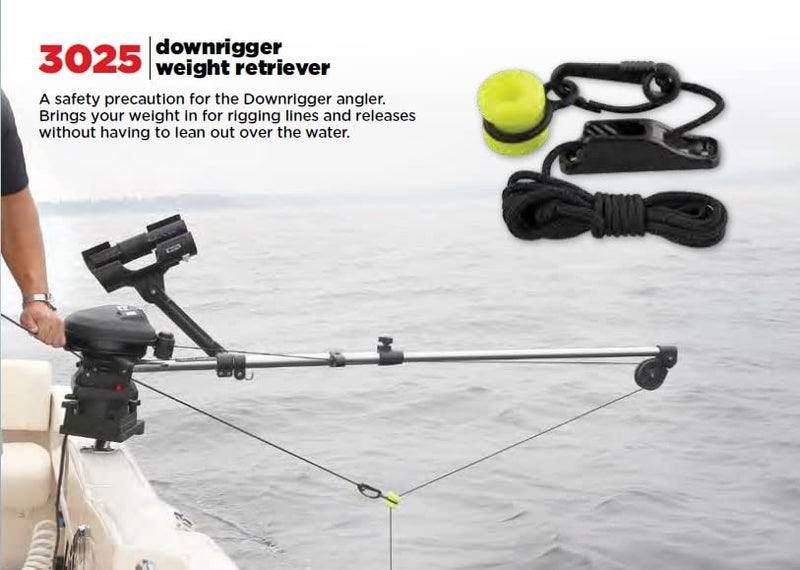 Scotty #3025 Downrigger Weight Retriever w/ Snap, Fairlead Cleat & 78-Inches of Cord , BLACK, Small - Image 2