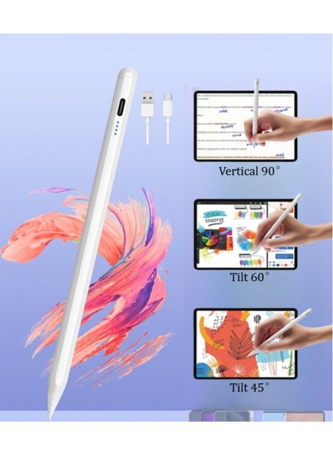 2025 New iPad Pencil with Battery Display, No Offset, No Delay,Stylus Pen with Magnetic  Tilt-Sensitive Design  Fast Charging For Apple iPad 2018 and Later(White) - Image 1