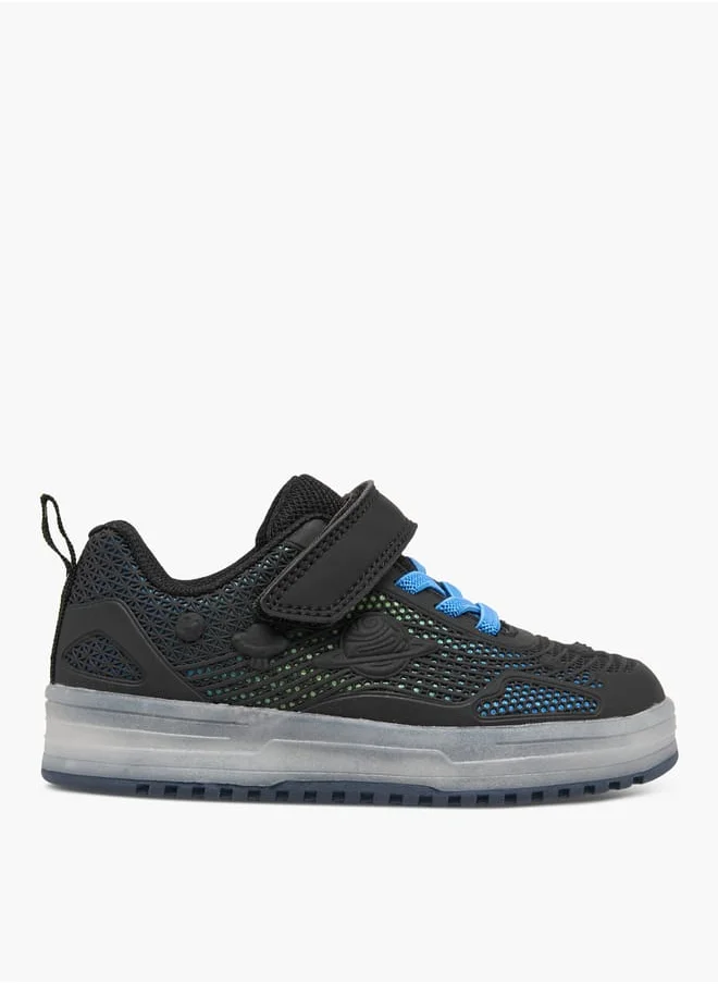 JUNIORS Boys Mesh Detail Light-Up Sneakers With Hook And Loop Closure
