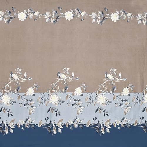 AMEYAA 350 TC Cotton Feel Glace Cotton All Around Elastic Fitted Floral Bedsheets Queen Size | Premium Super Soft Fitted Bedsheet Queen Size for Double Bed | Fits Up to 8 to 10 Inches, 60 x 78, Navy - Image 5