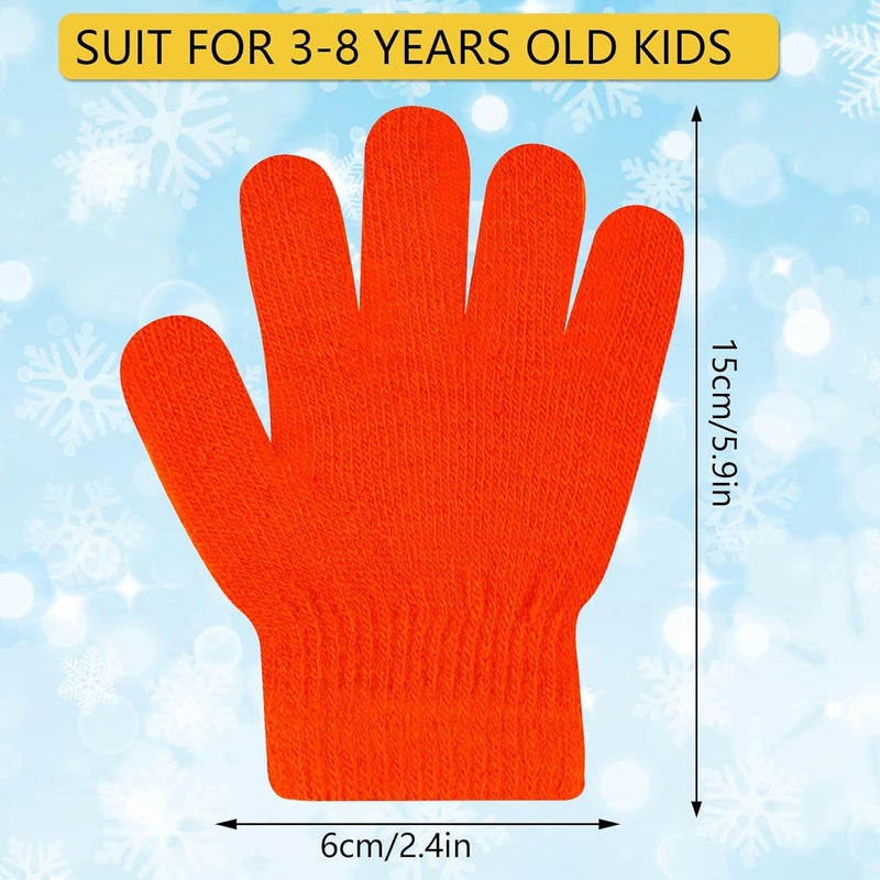 ONESING 3-24 Pairs Winter Knit Gloves for Kids - White Finger Gloves for Boys and Girls - Image 3