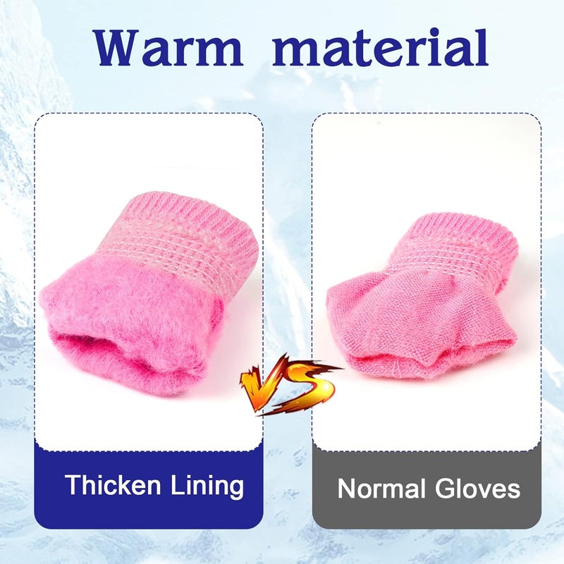 ONESING 3-24 Pairs Winter Knit Gloves for Kids - White Finger Gloves for Boys and Girls - Image 2