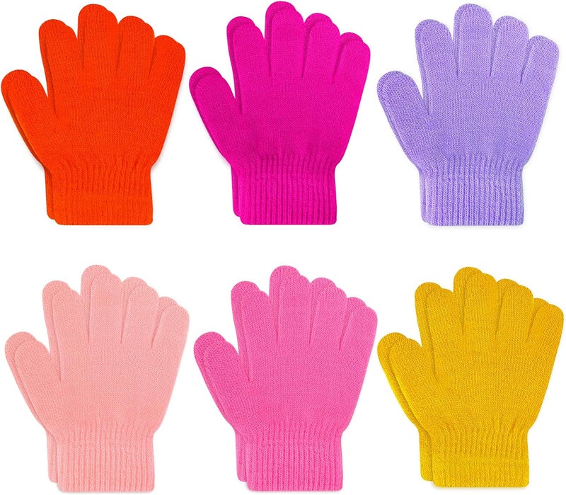 ONESING 3-24 Pairs Winter Knit Gloves for Kids - White Finger Gloves for Boys and Girls - Image 1