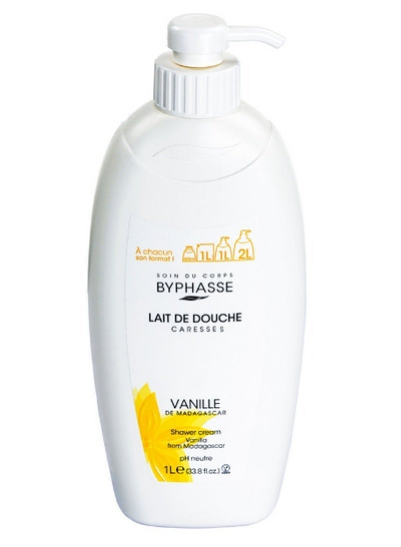 Byphasse Vanilla Shower Cream 1L – Moisturizing Body Wash with Madagascar Vanilla – Gentle Daily Cleanser for All Skin Types – Family Size - Image 4