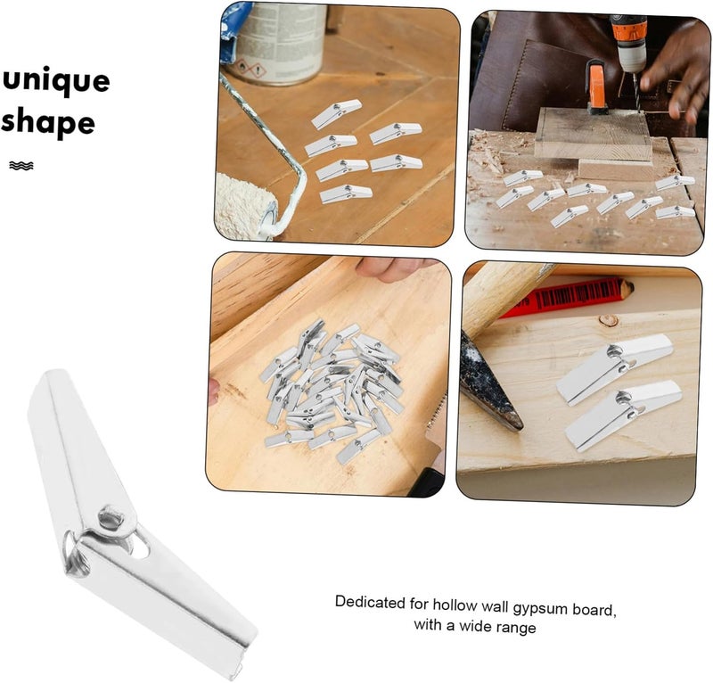 VOSAREA 24Pcs Spring Loaded Wall Fasteners Heavy Duty Toggle Bolt Drywall Board Installation for Secure Stable Mounting - Image 2
