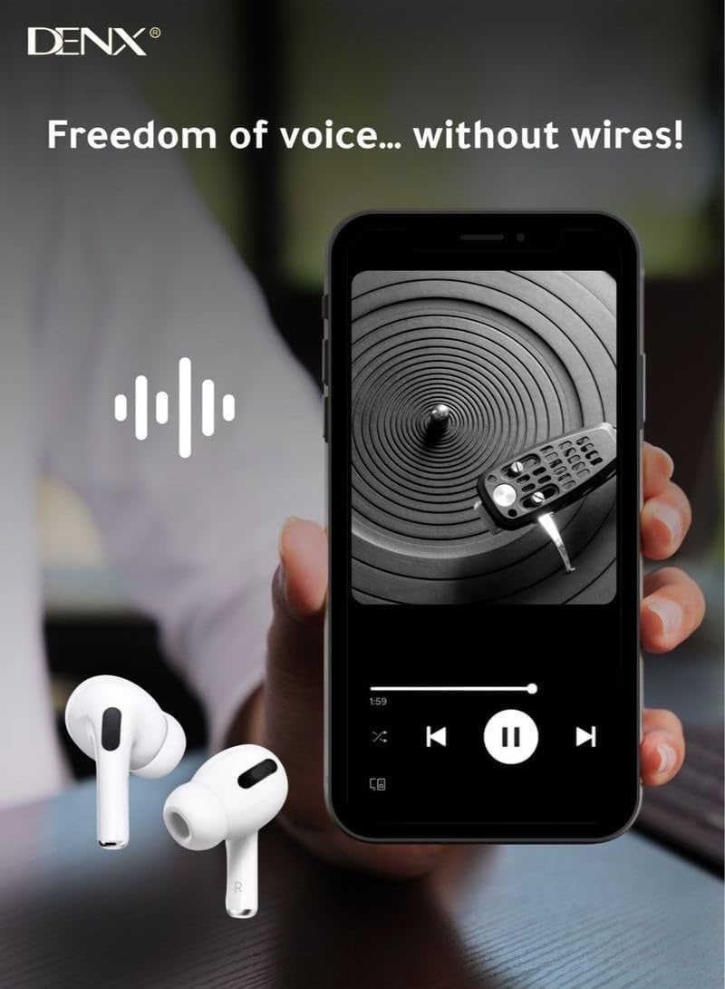 دينكس سماعات الأذن اللاسلكية DENX DX648 – سماعات أذن داخلية بتقنية بلوتوث V5.1، وقت تشغيل يصل إلى 30 ساعة، خاصية إلغاء الضوضاء، تحكم باللمس، صوت ستيريو، مقاومة للماء بمعيار IPX5، علبة شحن سريعة متوافقة مع هواتف آيفون وأندرويد. - Image 4