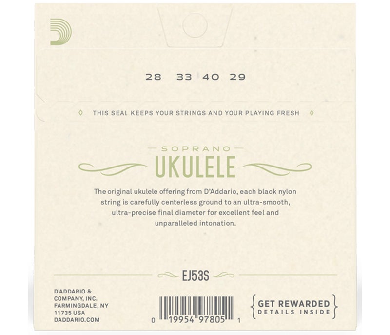 Daddario Set Ukulele Soprano Black Nylon - Image 2