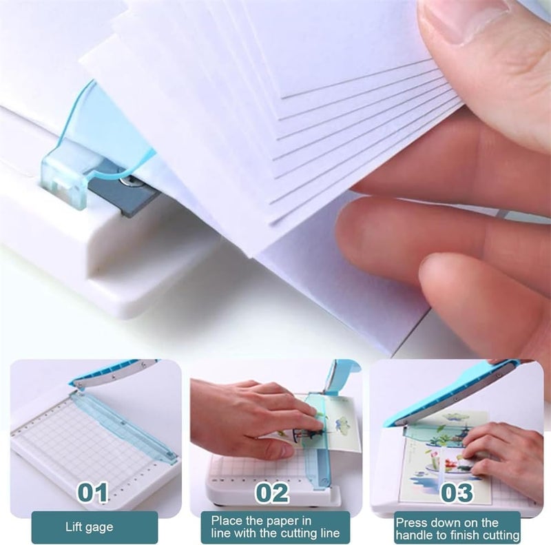 قاطع ورق المقصلة، قاطع ورق محمول، طول القطع 6 بوصات، غير قابل للانزلاق، للكوبونات وورق الحرف والبطاقات والصور، تصميم شريط منحني للقطع الدقيق - Image 5