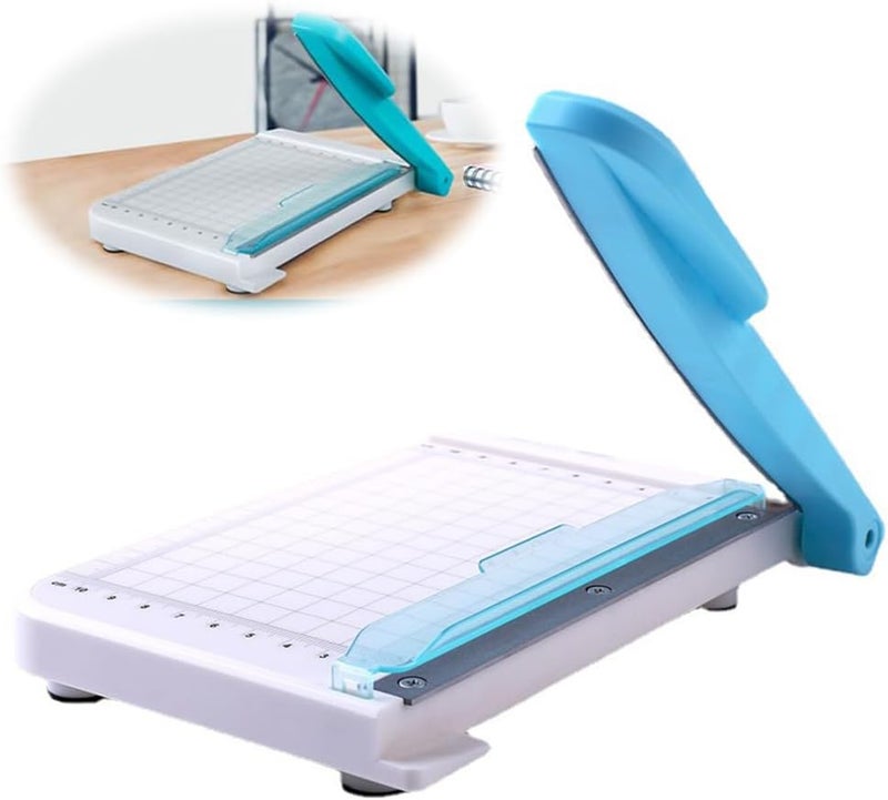 قاطع ورق المقصلة، قاطع ورق محمول، طول القطع 6 بوصات، غير قابل للانزلاق، للكوبونات وورق الحرف والبطاقات والصور، تصميم شريط منحني للقطع الدقيق - Image 1
