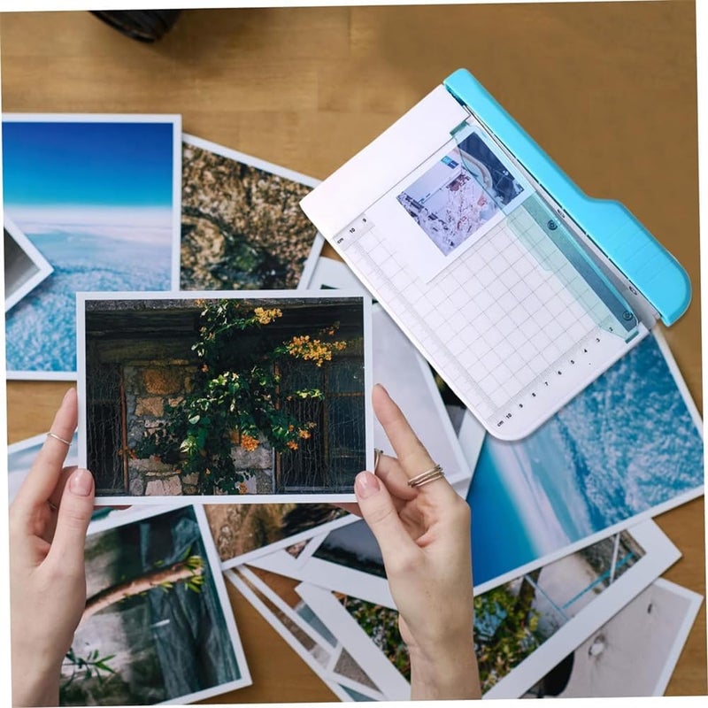 قاطع ورق المقصلة، قاطع ورق محمول، طول القطع 6 بوصات، غير قابل للانزلاق، للكوبونات وورق الحرف والبطاقات والصور، تصميم شريط منحني للقطع الدقيق - Image 4