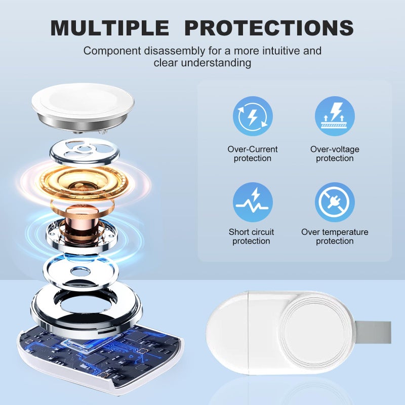 Portable Fast Wireless Charger Watch Wireless Charger USB Magnetic Charger For Apple Watch iWatch Wireless Charging Base - Image 3
