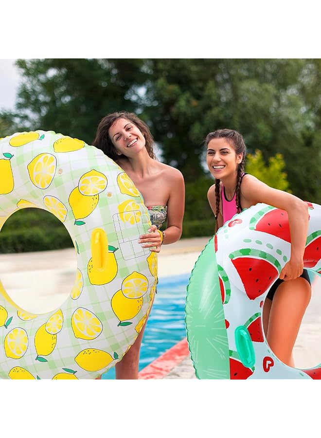 KASTWAVE 2 Pcs Large Inflatable Pool Float Tube Chair 37 Inch Hawaiian Swimming Tube Tropical Swimming Ring Cool Water Hammock Chair For Summer Pool Party - Image 3