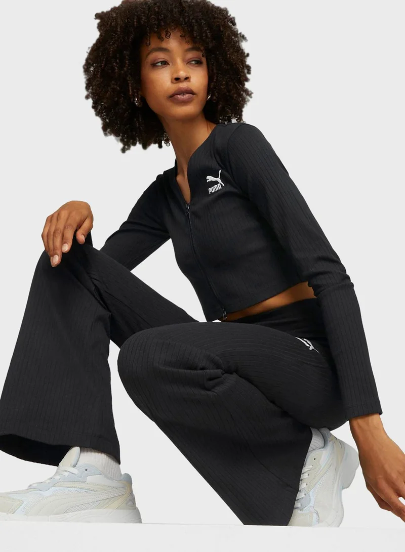PUMA Classics Ribbed Flared Leggings