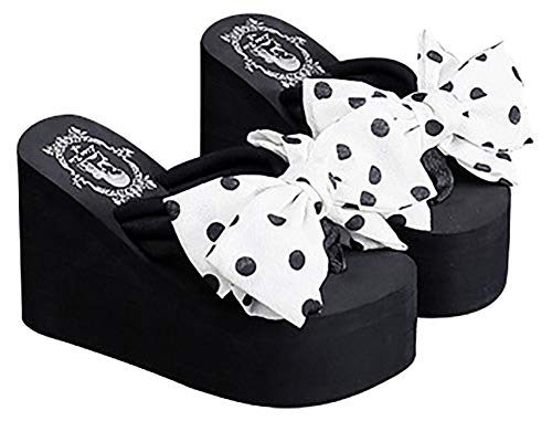 QZUnique Women Flip Flop, Thong Wedge Platform Sandals Arch Support Slippers High Heel Comfortable Cushion Shoes Summer Beach - Image 5
