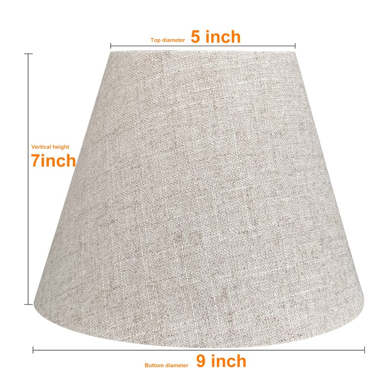 Tootoo Star Barrel White Small Lamp Shade for Table Lamps Replacement, 5x9x7 Inch,Fabric Cloth, Spider Model (Brown) - Image 2