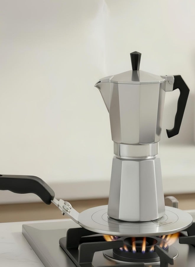 Gocoffun صفيحة توزيع الحرارة من جوكوفن، صفيحة توزيع حرارة من الفولاذ المقاوم للصدأ مقاس 13 سم لموقد الغاز، محول طهي بالحث الحراري لموقد موكا بوت، أدوات طهي القهوة (5 بوصة) - Image 5