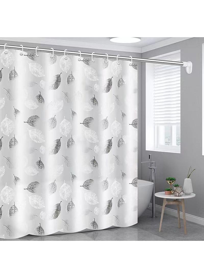 Toilet waterproof shower curtain PEVA creative leaf shower curtain 150*180cm - Image 3