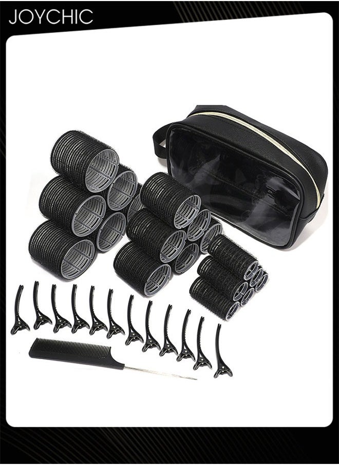 Joychic Women Hair Rollers Set with Storage Bag Self Grip Heatless Curling Set for Long and Medium Hair  - Image 1