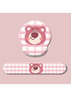Combination Silicone Suit Wrist Pad Keyboard Hand-held Strawberry Bear Cute Anime Two-piece Wrist Pad Hand-held Mouse Pad-Color:Product+opp Bag Packaging-Pattern:G07+G24-MH030-14
