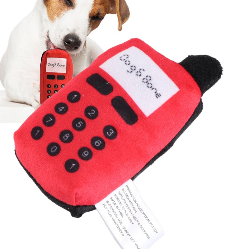 Interactive Plush Dog Chew Toy With Sound Red For Teeth Cleaning Fun - Image 4