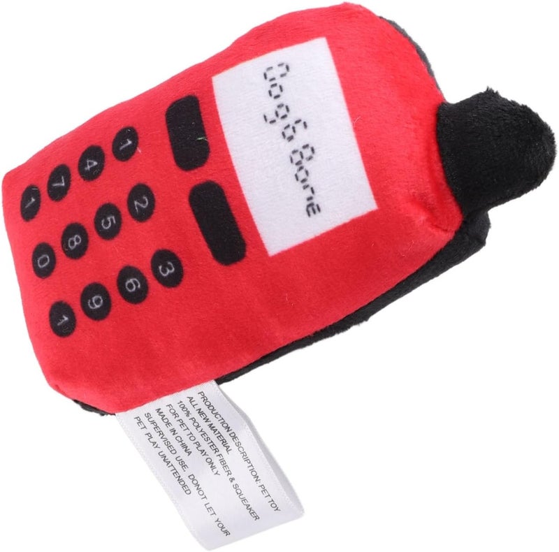 Interactive Plush Dog Chew Toy With Sound Red For Teeth Cleaning Fun - Image 1