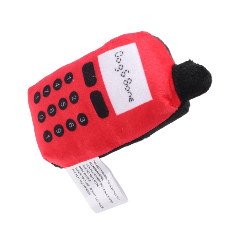 Interactive Plush Dog Chew Toy With Sound Red For Teeth Cleaning Fun - Image 2