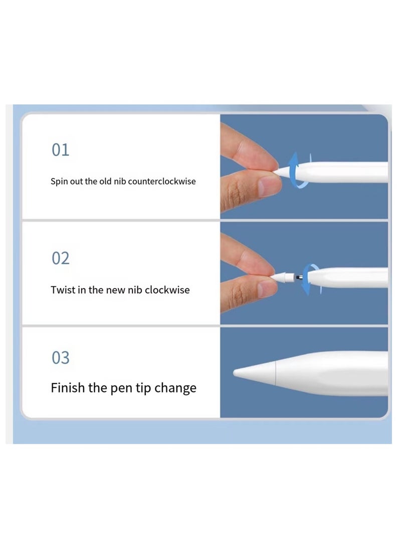 4Pcs Replacement Tips Set For Apple Pencil 1st And 2nd Generation White - Image 4