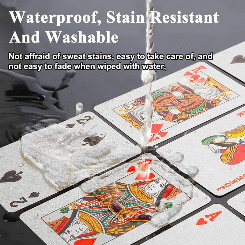 KIDOZ Waterproof Plastic Playing Cards – PVC Poker Set for Adults | Durable & Washable Classic Table Cards | Stylish Playing Deck Cards (Silver) - Image 5