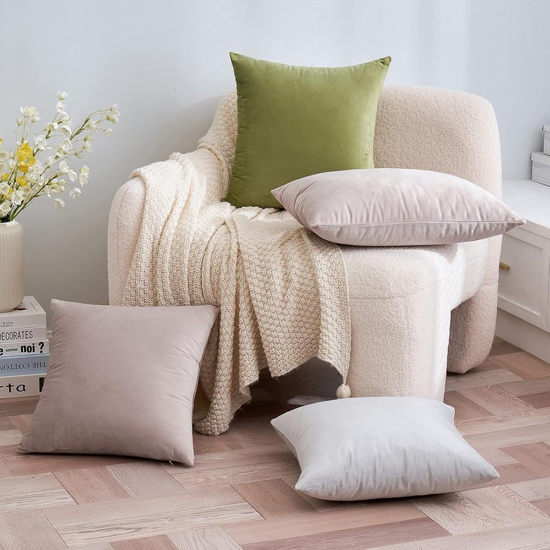 EMEMA Cushion Cover, 50 x 50 cm, Velvet Decorative Cushion, Heart Wood Cushion Cover, Sofa Cushion, Decorative Pillow Case, Home Decoration, Lumbar Cushion Cover, Throw Cushion Cover for Sofa, Living - Image 5