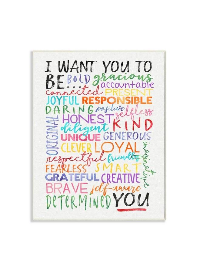 Stupell Industries I Want You To Be You Inspirational Phrases Colorful White Word Design Designed By Erica Billups Art 10 X 15 Wall Plaque - Image 2