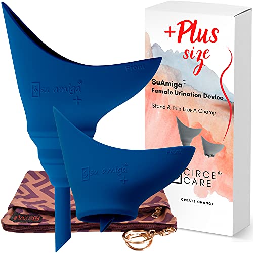 CIRCE CARE SuAmiga Female Urination Device Collapsible Female Urinal with Waterproof Bag; Portable Reusable Urinal for Women to Pee Standing Up; Women Pee Funnel for Travel, Camping, Hiking, Outdoor - Image 1