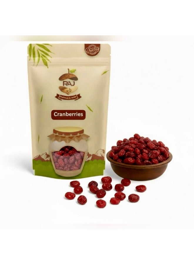Raj Saffrons & Nuts Premium Dried Cranberries  - 200g | Sweet, Tangy & Healthy Snack | 100% Natural, Rich in Antioxidants - Image 1