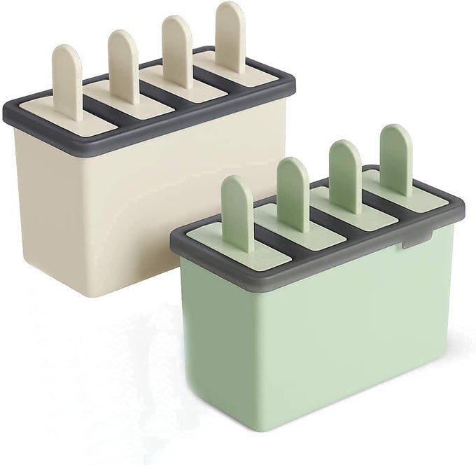 4 IN 1 HOMEMADE ICE CREAM MAKER MOULD ICE CANDY MAKER AND POPSICLE MOULD WITH STICK FOR MAKING ICE CANDY KULFI DISHWASHER SAFE PLASTIC 2 PACK
